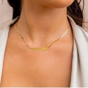 Gold 14k Gold Plated Bar Necklace